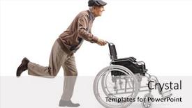  Presentation with elderly ladies beauty shop - Presentation design enhanced with profile shot of an elderly background and a light gray colored foreground