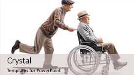  Presentation with elderly ladies beauty shop - Presentation theme consisting of profile shot of an elderly background and a light gray colored foreground