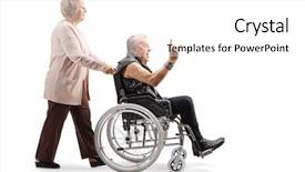  Presentation with elderly - Colorful slides enhanced with profile shot of an elderly backdrop and a white colored foreground