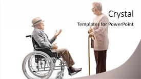  Presentation with elderly ladies beauty shop - Audience pleasing slide deck consisting of profile shot of an elderly backdrop and a white colored foreground