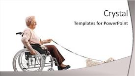  Presentation with leash - Slide deck with profile shot of an elderly background and a white colored foreground