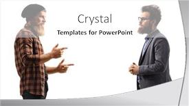  Presentation with shot - Slides featuring profile-shot-of-two-bearded background and a white colored foreground