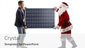  Presentation with solar panel - Theme having profile-shot-of-young-man background and a white colored foreground