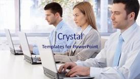  Presentation with young students working in groups - Slide deck with profile team - young professionals busy by working background and a lemonade colored foreground