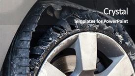  Presentation with tire - Audience pleasing slide deck consisting of rubber on a modern suv backdrop and a dark gray colored foreground