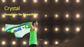 Presentation with spotlight - Audience pleasing slides consisting of profile-view-of-brazilian-sportsman backdrop and a tawny brown colored foreground