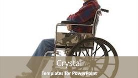  Presentation with elderly - PPT theme consisting of profile-view-of-caucasion-elderly background and a coral colored foreground