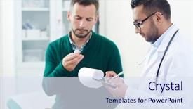  Presentation with capsules pills pill doctor prescription - Colorful PPT layouts enhanced with profile view of confident young backdrop and a sky blue colored foreground