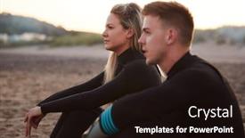  Presentation with staycation - Audience pleasing slide set consisting of profile-view-of-couple-wearing backdrop and a wine colored foreground