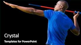  Presentation with black - Audience pleasing slides consisting of profile view of sportsman practising backdrop and a  colored foreground