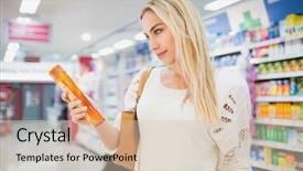  Presentation with shampoo - PPT theme having profile view of woman holding background and a  colored foreground