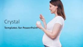  Presentation with healthy eating - Presentation design featuring profile-view-of-young-healthy background and a light blue colored foreground