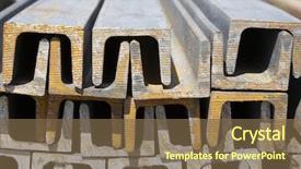  Presentation with stainless steel - Colorful PPT layouts enhanced with profiles made of steel backdrop and a tawny brown colored foreground