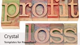  Presentation with profit loss - Cool new slides with profit and loss - isolated words backdrop and a soft green colored foreground