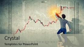  Presentation with man and woman divorce drawing - Amazing PPT theme having profit gain icon symbol - young man drawing a financial backdrop and a mint green colored foreground