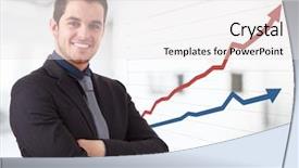  Presentation with business profit - PPT theme consisting of profit increase - business growth background and a sky blue colored foreground