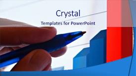  Presentation with activity graph showing an earthquake - Presentation theme featuring profit increase - closeup of pen showing financial background and a  colored foreground