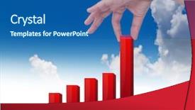  Presentation with bar - Theme with profit increase - female hand pulling up background and a ocean colored foreground