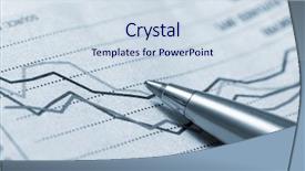  Presentation with water drops in blue tone - Beautiful slides featuring profit loss - ballpoint pen resting on stockmarket backdrop and a sky blue colored foreground