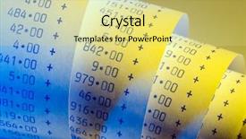  Presentation with calculator - Slide deck consisting of profit loss - computational stripes of a calculator background and a yellow colored foreground