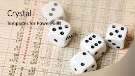  Presentation with stock market - Audience pleasing presentation theme consisting of profit loss - dice and stock market charts backdrop and a lemonade colored foreground