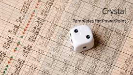  Presentation with stock market - PPT theme featuring profit loss - dice sitting on a stock background and a soft green colored foreground