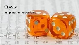  Presentation with financial report - Cool new slide deck with profit loss - two cube amber dice backdrop and a light gray colored foreground