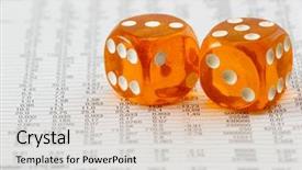  Presentation with profit loss - Amazing slide deck having profit loss - two cube amber dice backdrop and a light gray colored foreground
