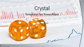  Presentation with financial report - Slides featuring profit loss - two cube amber dice background and a sky blue colored foreground