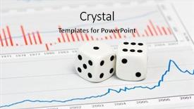  Presentation with financial report - PPT theme enhanced with profit loss - two cube dice on financial background and a white colored foreground
