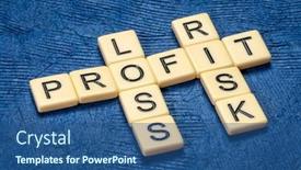  Presentation with profit loss - Cool new slide deck with profit-loss-and-risk-crossword backdrop and a ocean colored foreground