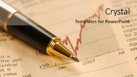  Presentation with business profit - Colorful PPT theme enhanced with profit margins - pen on business graph backdrop and a  colored foreground