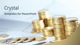  Presentation with shares - Colorful PPT layouts enhanced with profit shares - business diagram on financial report backdrop and a sky blue colored foreground