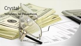  Presentation with financial report - Slide deck having profit shares - financial report with pen background and a soft green colored foreground