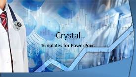  Presentation with stock market - Presentation consisting of profit shares - health care stock market background background and a light blue colored foreground
