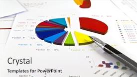  Presentation with pen - Slides having profit shares - pen and business graph background and a white colored foreground