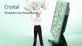  Presentation with business profit - Cool new presentation design with profit with on line business backdrop and a cool aqua colored foreground