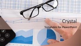  Presentation with business calculator - Amazing slides having profitability growth - business scene calculator eyeglasses backdrop and a  colored foreground