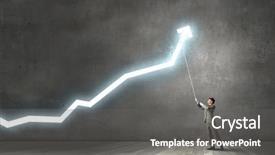  Presentation with rope - PPT theme having profitability growth - businessman pulling arrow with rope background and a gray colored foreground