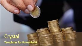  Presentation with us coins - Amazing presentation having profitability growth - businessman with coins backdrop and a  colored foreground