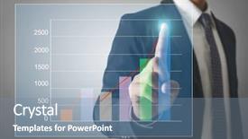  Presentation with financial - Theme featuring profitability growth - businessman with financial symbols coming background and a  colored foreground