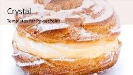  Presentation with powdered - PPT layouts having profiterole or cream puff background and a lemonade colored foreground
