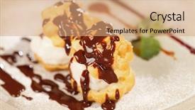  Presentation with pastrie ice cream - Audience pleasing presentation theme consisting of profiteroles with ice cream backdrop and a coral colored foreground