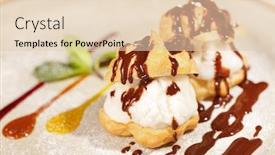  Presentation with cream - Amazing slide set having profiteroles with ice cream backdrop and a lemonade colored foreground