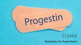  Presentation with hormone - Presentation design having progestin-transdermal-patch-hormone-therapy background and a light blue colored foreground