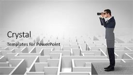  Presentation with future forward - Cool new presentation theme with prognosis - businessman standing on maze backdrop and a white colored foreground