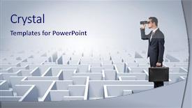  Presentation with future forward - Colorful presentation theme enhanced with prognosis - businessman standing on maze backdrop and a sky blue colored foreground