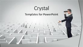  Presentation with future forward - Colorful presentation design enhanced with prognosis - businessman standing on maze backdrop and a white colored foreground