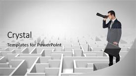  Presentation with future forward - Cool new slide set with prognosis - businessman standing on maze backdrop and a  colored foreground