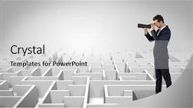  Presentation with future forward - Beautiful PPT layouts featuring prognosis - businessman standing on maze backdrop and a  colored foreground